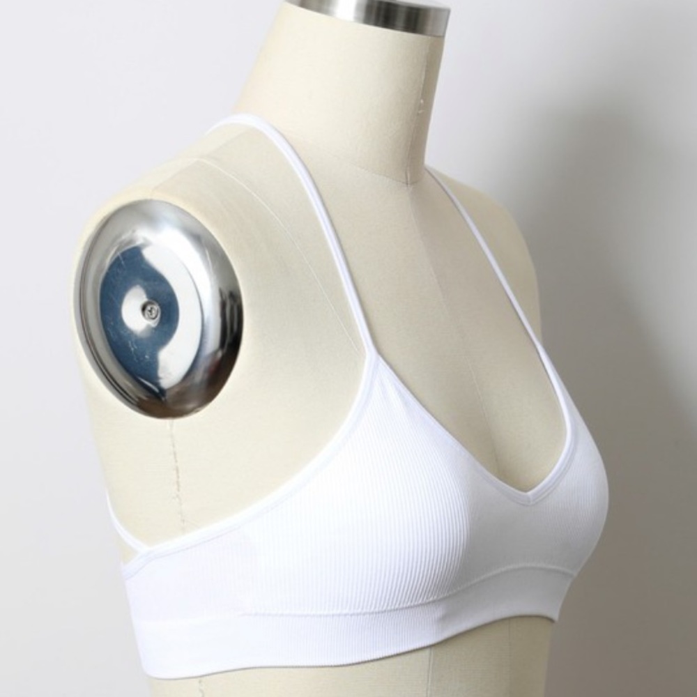 New Flower Design Back Mesh Racerback Bralette - Picture 5 of 7